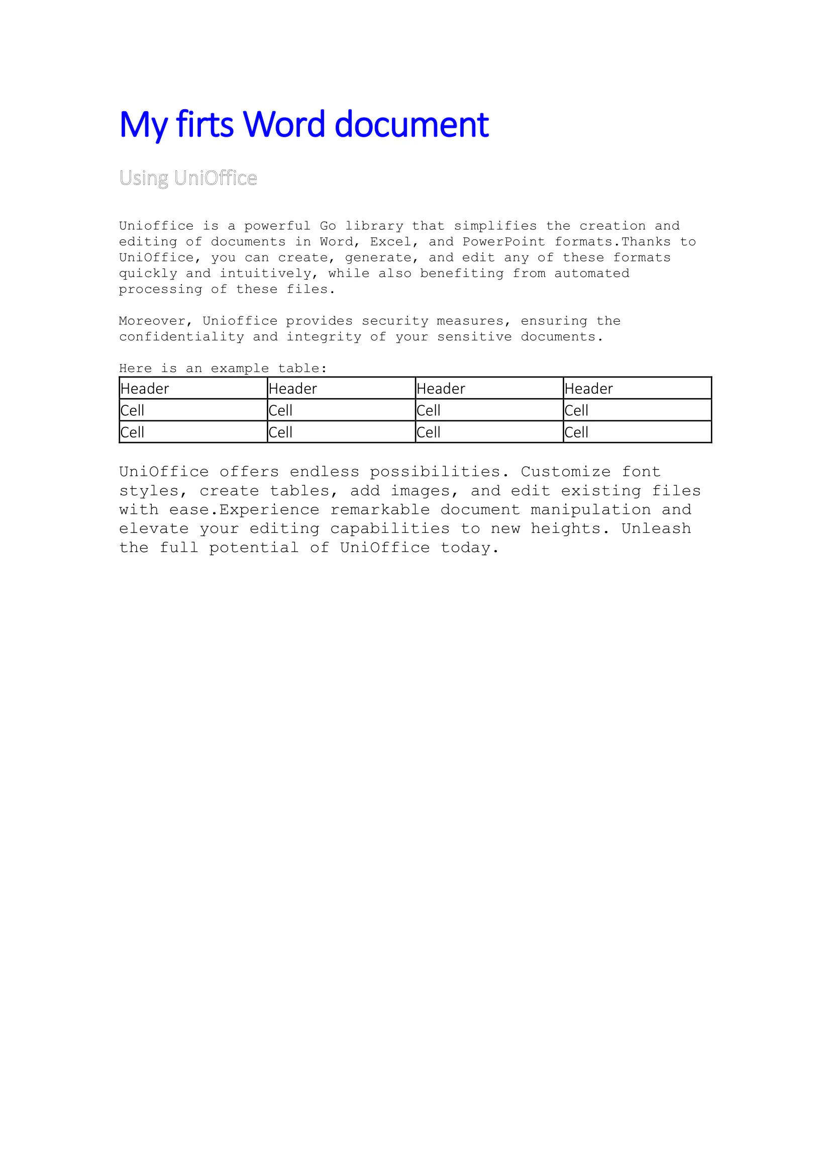Getting Started With UniOffice Documents