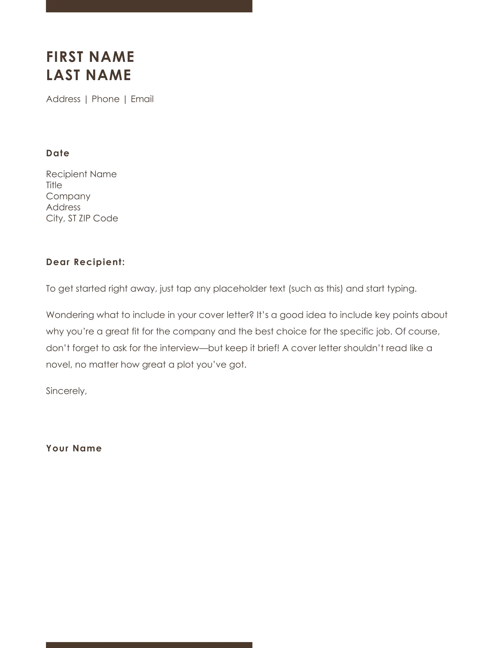 Pre-designed template