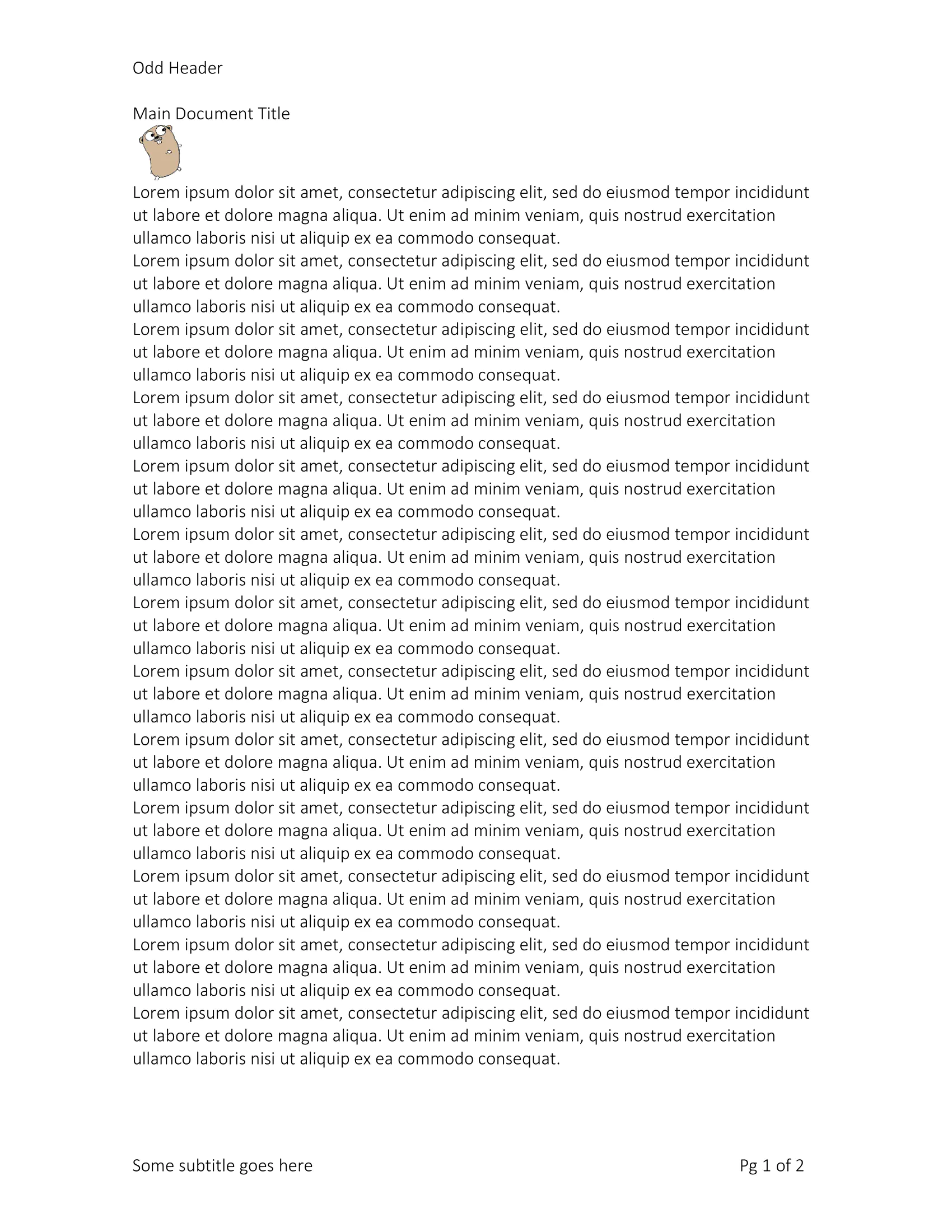 Header and Footer Word Document