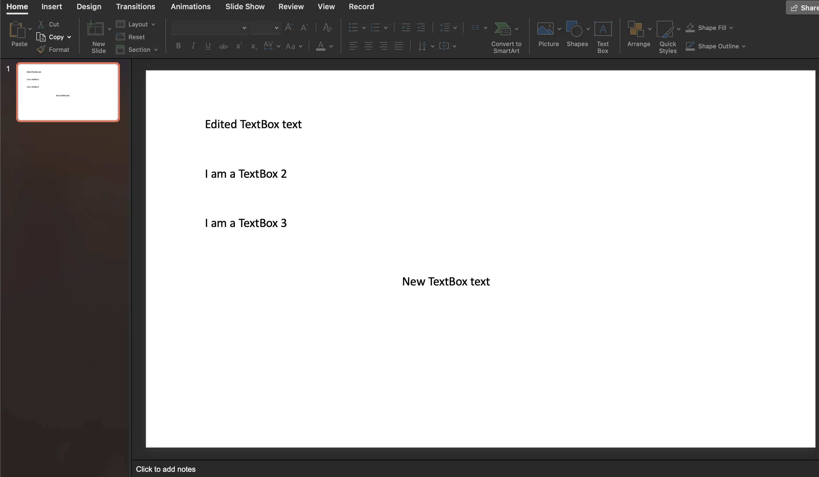 modified presentation