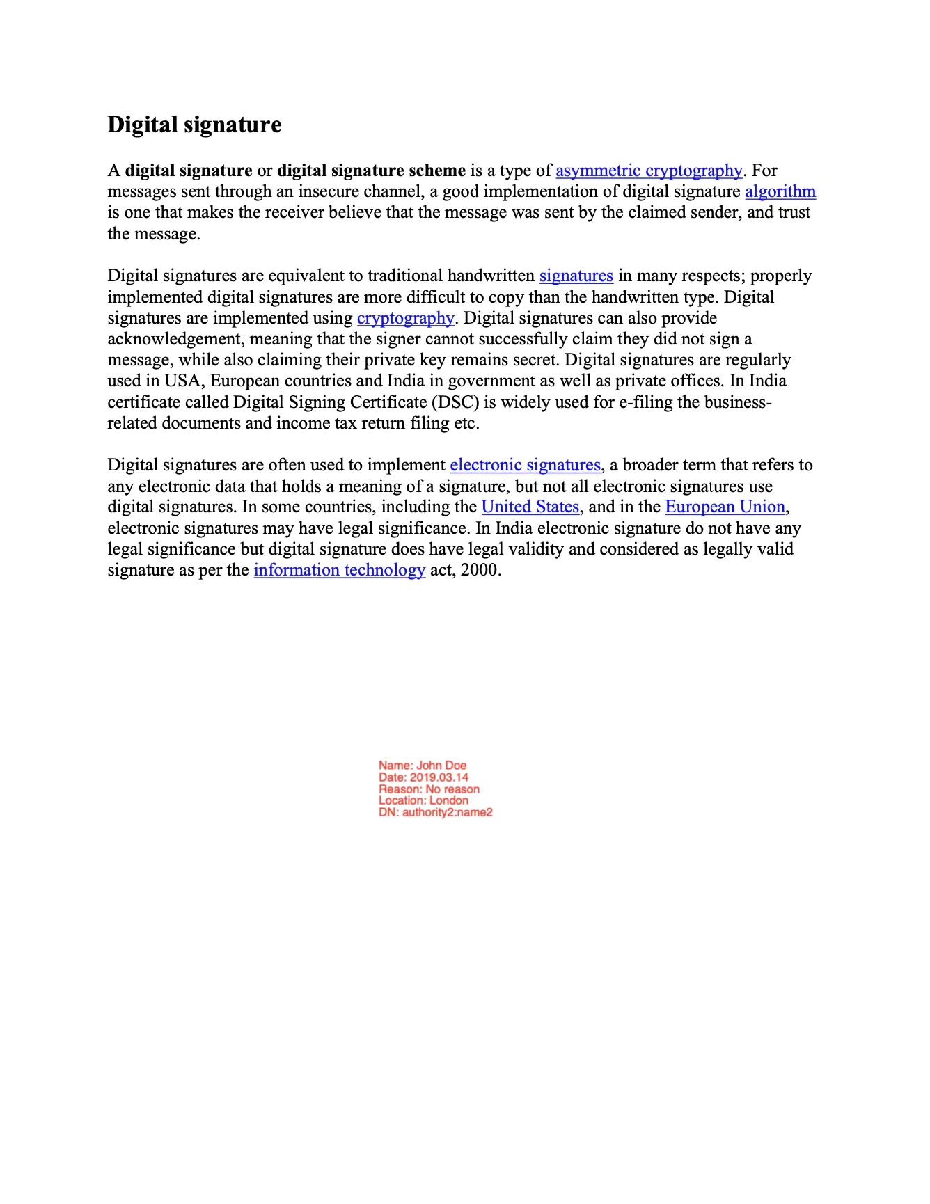 Signed with DocMDP for Invalid Changes