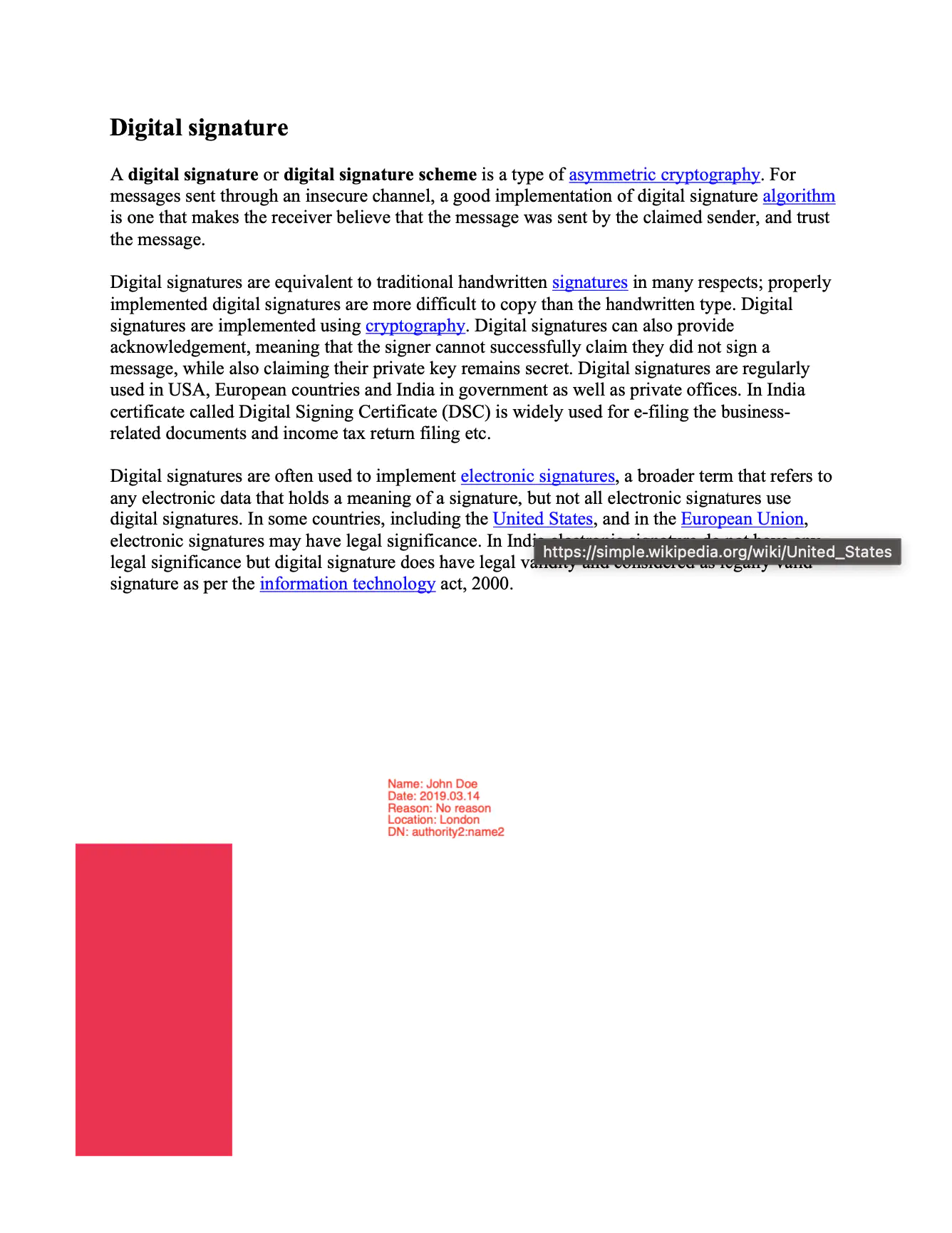 Signed with DocMDP for Valid Changes