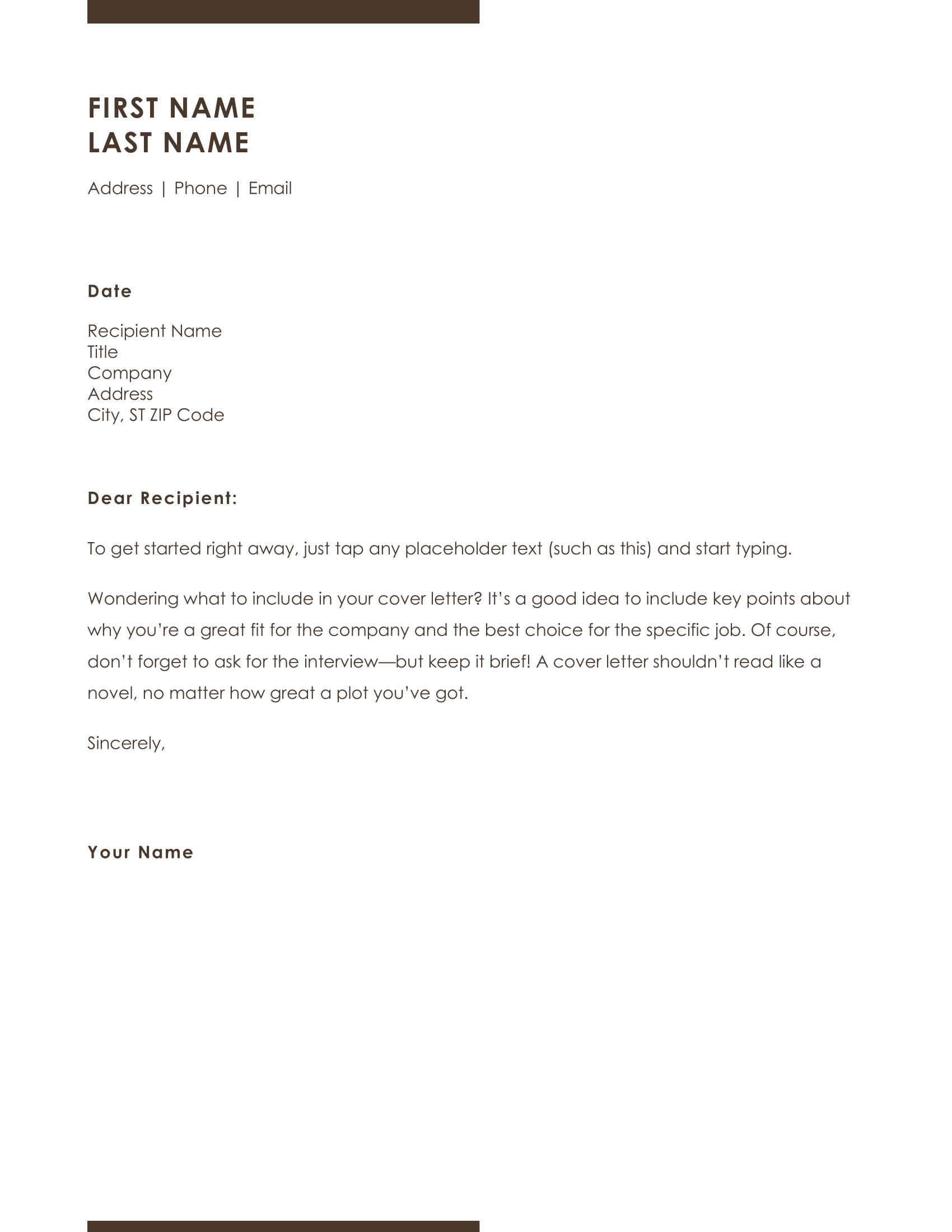 Pre-designed template