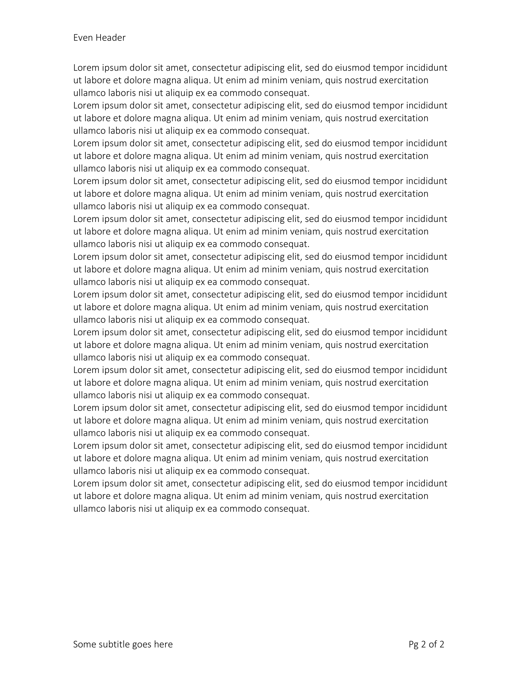 Header and Footer Word Document