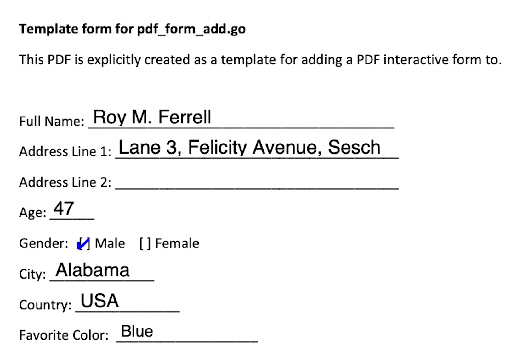 Filled Form